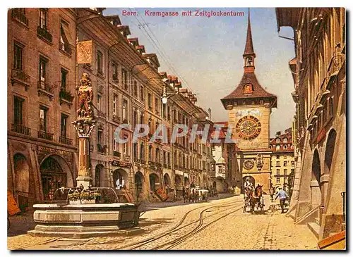 Cartes postales moderne Suisse Berne Fontaine Zahringer et tour Zeitglocken