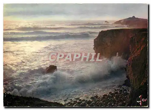 Moderne Karte La Bretagne en Couleurs Presqu'ile de Quiberon Morbihan Tempete sur la Cote Sauvage