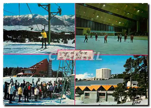 Moderne Karte Font Romeu Pyr Or Pistes du Gallinera Patinoire Olympique Refuge des Airelles Hockey sur glace S