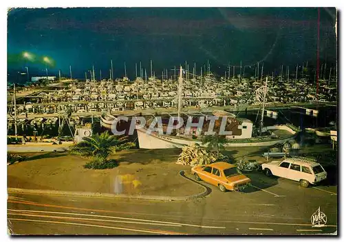 Moderne Karte La Cote Vermeille Canet St Nazaire en Roussillon Le Port la nuit