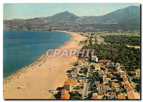 Moderne Karte Argeles Plage Pyr Or Vue generale sur la Plage au fond les Alberes