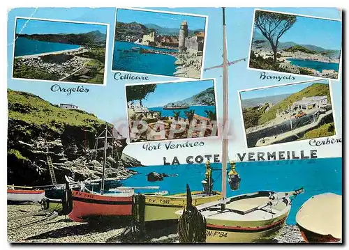 Moderne Karte La Cote Vermeille Vues de la Cote Argeles Collioure Banyuls Cerbere