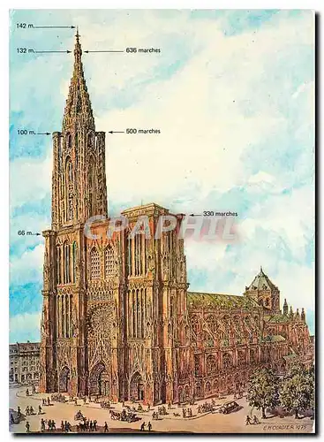 Moderne Karte La Cathedrale de Strasbourg Bas Rhin