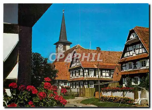 Moderne Karte L'Alsace Pittoresque Maisons Alsaciennes a colombages