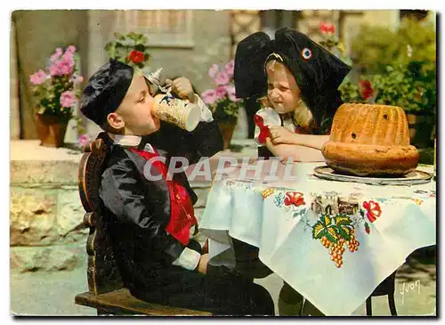 Moderne Karte Couleurs et Lumiere de France L'Alsace Jeunes enfants en costume regional