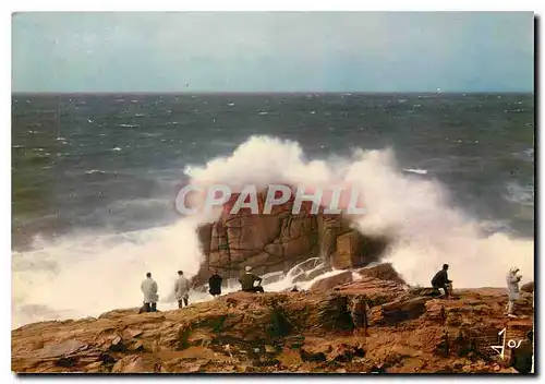 Moderne Karte La Bretagne en Couleurs Quiberon Morbihan Tempete sur la Cote Sauvage