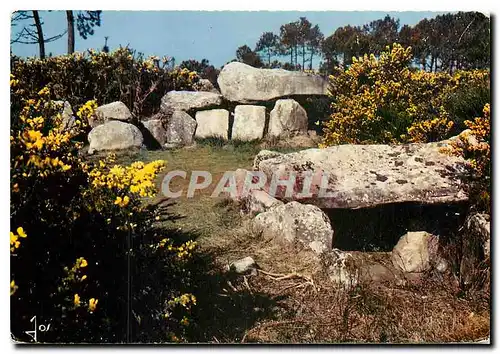 Moderne Karte La Bretagne en Couleurs Monuments megalithiques de Mane Kerioned pres de Carnac