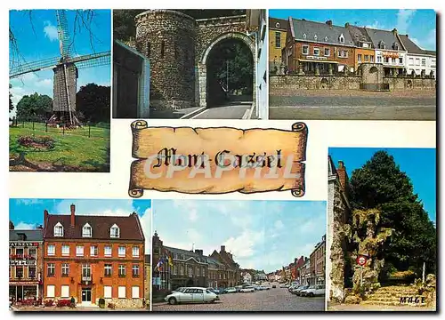 Cartes postales moderne Mont Cassel Nord Le Moulin La Porte du Chateau La Fontaine Hotel de Ville Grand Place Rampe Alpi