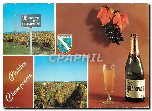 Moderne Karte Plaisirs Champenois La route du Champagne Scenes de vendanges