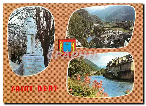 Cartes postales moderne Saint Beat Statue du Marechal Gallieni grand administrateur Colonial La Ville sur les bords de l