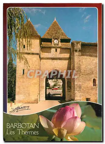 Moderne Karte Regard sur la Gascogne Barbotan les Thermes Gers Porche de l'eglise Saint Pierre