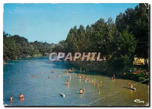 Moderne Karte Riscle Gers La baignade sur l'Adour