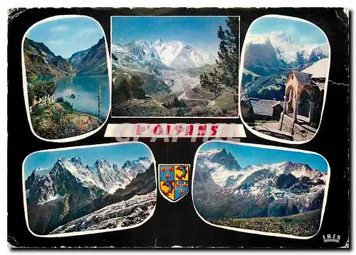 Cartes postales moderne l'Oisans Le Lac Chambon et la Meije Col du Lautaret Eglise des terrasses et la Meije Le Pelvoux