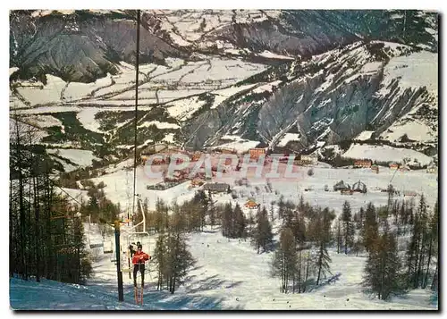 Cartes postales moderne Le Sauze B A Vue generale de la station et telesiege de Super Sauze