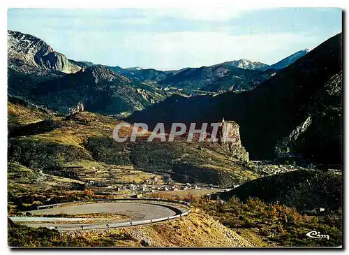 Moderne Karte Castelane Alpes de Hte proc Vue generale depuis le col des Leques Route Napoleon