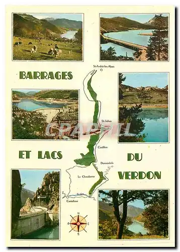 Cartes postales moderne Paysages de France Barrages de Castillon et de la Chaudanne Alpes de Haute Provence