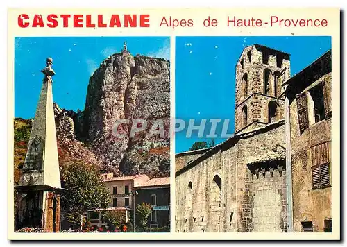 Cartes postales moderne Paysages de France Castellane Alpes de Haute Provence Le Roc et Notre Dame du Roc Eglise Saint V