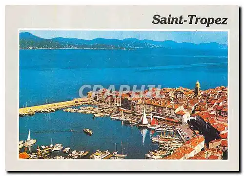 Cartes postales moderne Saint Tropez Var Vue Panoramique aerienne du port vers l'Esterel