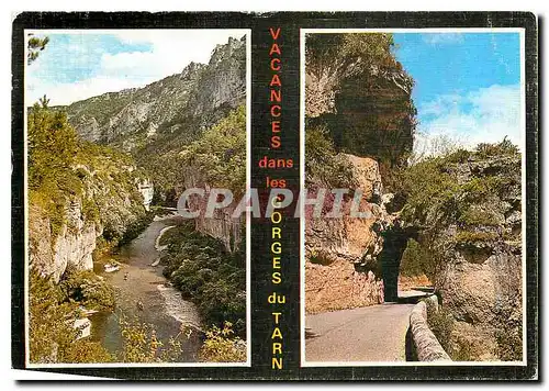 Moderne Karte Les Gorges du Tarn Les Detroits Tunnel