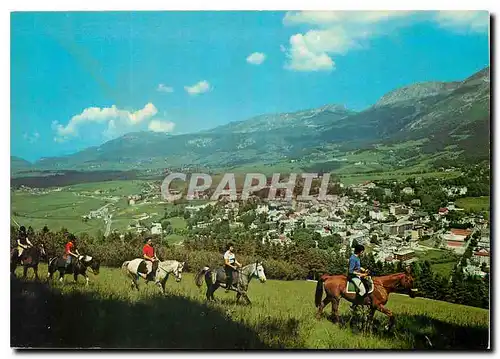 Moderne Karte Les Alpes Touristiques Villard de Lans Isere Vue generale et le Col de l'Arc Chevaux