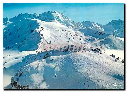 Cartes postales moderne Collet d'Allevard Isere Les pistes du Grand Collet et des Plagnes Le Grand Charnier Vue aerienne