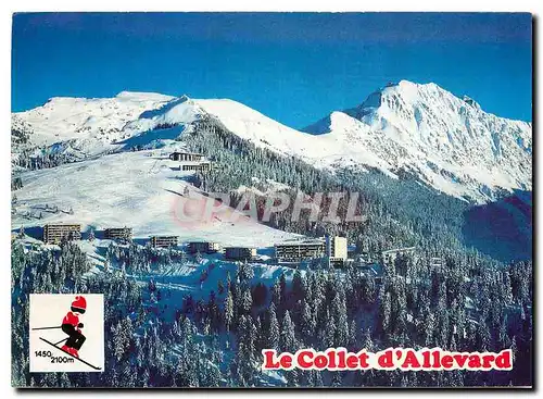 Cartes postales moderne Le Collet d'Allevard Isere Vue generale aerienne de la station et des pistes de ski