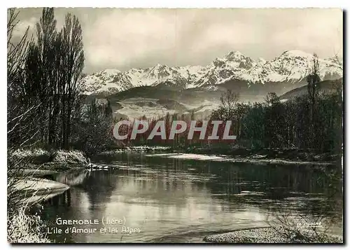 Cartes postales moderne Grenoble Isere L'Ile d'Amour et les Alpes