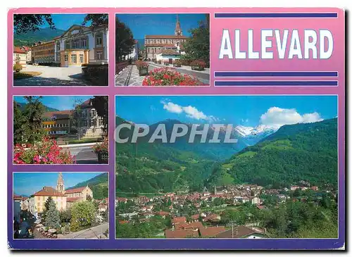 Cartes postales moderne Allevard les Bains Isere France Vue generale l'Eglise Les Thermes Le Musee Jadis Allevard L Plac