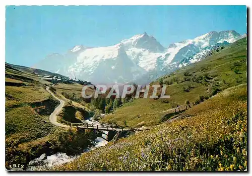 Moderne Karte Massif de l'Oisans Les Pres en fleurs face a la Meije