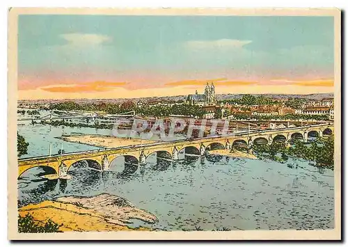 Cartes postales moderne Tours Vue panoramique et le Pont Wilson