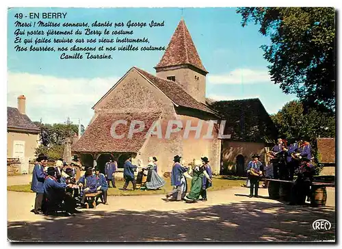 Cartes postales moderne En Berry Photo prise Place de l'Eglise a Nohant Folklore