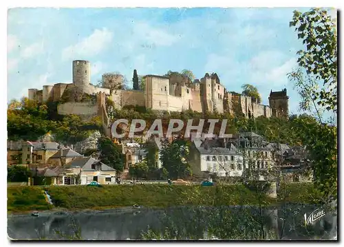 Moderne Karte Les Merveilles du Val de Loire Chinon Indre et Loire Le chateau dominant la Vienne De gauche a d