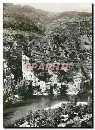 Moderne Karte Gorges du Tarn Castelbouc Lozere Le Village et les Ruines du Chateau