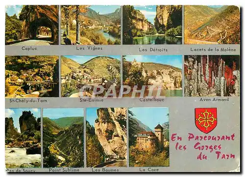 Cartes postales moderne En Parcourant les Gorges du Tarn Capluc Les Vignes Les Detroits Lacets de la Malene St Chely du