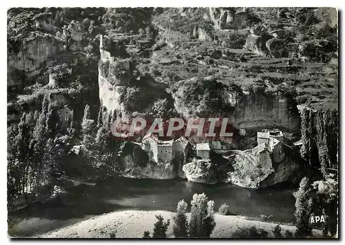 Moderne Karte En Parcourant les Gorges du Tarn Le Tarn au pied de Castelbouc vu de la Route des Gorges