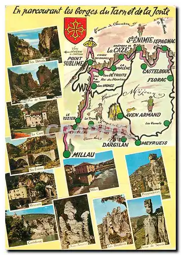 Cartes postales moderne En Parcourant les Gorges du Tarn et de la Jonte Millau Les detroits Pas de Souci La Caze