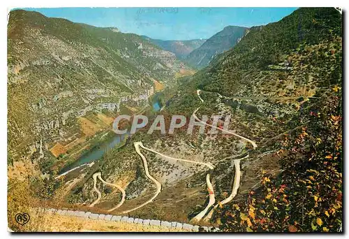 Cartes postales moderne En Parcourant les Gorges du Tarn Les Lacets de La Malene a l'Aven Armand et la vallee du Tarn