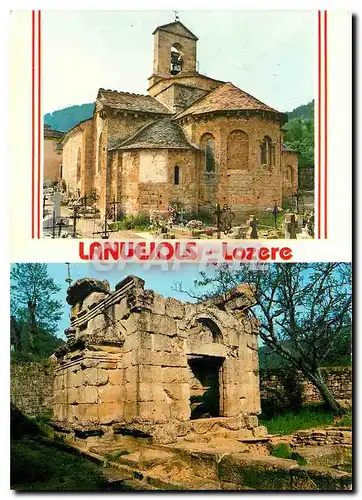 Moderne Karte Lanuejols Lozere L'Eglise et le Mausolee