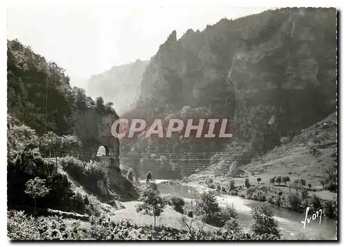 Moderne Karte Gorges du Tarn Environs de La Malene Lozere Le Tarn et le Tunnel de la Croze