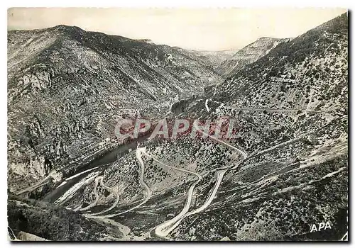 Cartes postales moderne En Parcourant les Gorges du Tarn Les Lacets de la Route de La Malene a l'Aven Armand et la Valle