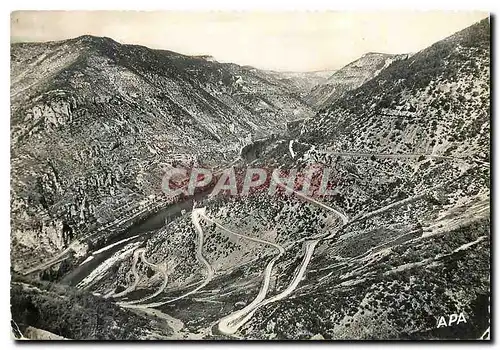 Moderne Karte En Parcourant les Gorges du Tarn Les Lacets de la Route de La Malene a l'Aven Armand et la Valle