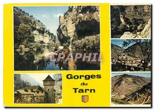 Moderne Karte Les Gorges du Tarn Les Detroits Le Chateau de la Caze Castelbouc Ste Enimie Les lacets