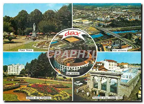 Cartes postales moderne Dax Place Thiers Jardins de la Potiniere Vue aerienne Fontaine d'eau chaude