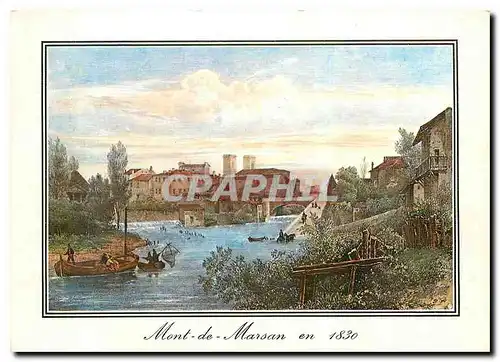 Cartes postales moderne Mont de Marsan Vieilles Gravures Les Bords de la Midouze sous le regne de Louis Philippe