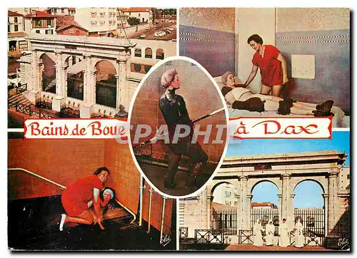 Cartes postales moderne Bains de Boue a Dax Landes de gauche a droite Vue plongeante Applications de boue Bain de boue C