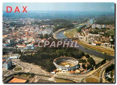 Moderne Karte Dax Vue generale avec les arenes et les Ponts sur l'Adour