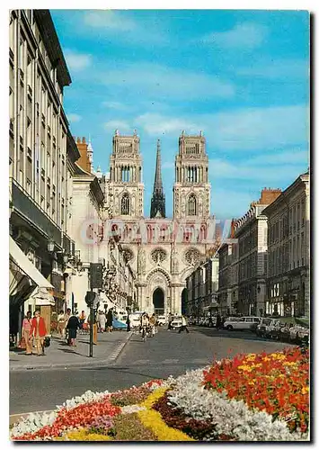 Cartes postales moderne Les Merveilles du Val de Loire Orleans Loiret La rue Jeanne D'Arc et la Cathedrale Sainte Croix