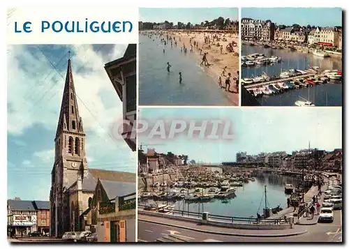 Moderne Karte La Bretagne en Couleurs Le Pouliguen L A L'Eglise le port la plage