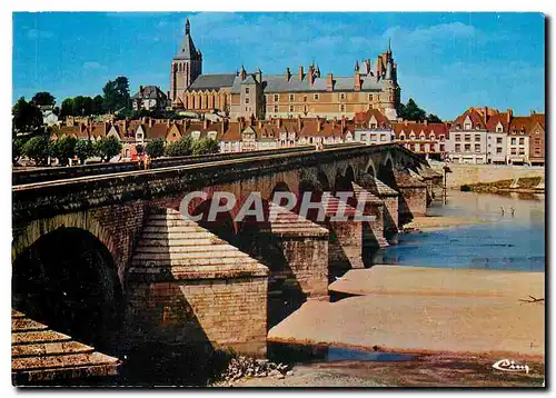 Moderne Karte Gien Loiret Le Chateau et le pont sur la Loire