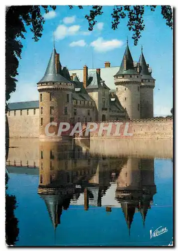 Moderne Karte Les Merveilles du Val de Loire Sully sur Loire Loiret Le Chateau fortresse feodale et son reflet